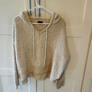 Pol Cream Hooded Sweatshirt Soft Knit One Size